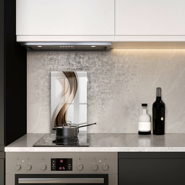 Skleněná deska do kuchyně Abstraktní hnědé čáry