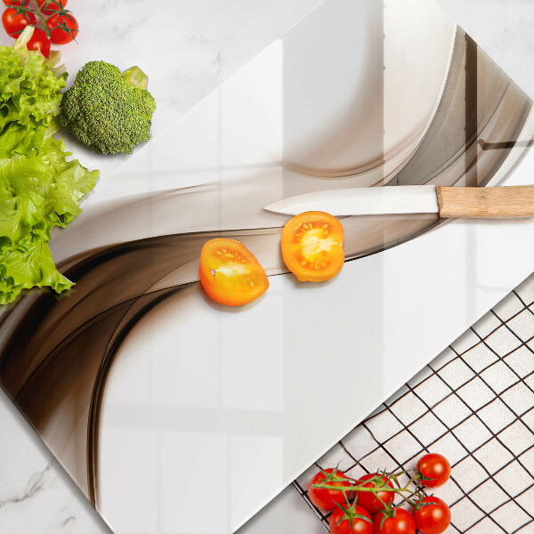 Skleněná deska do kuchyně Abstraktní hnědé čáry