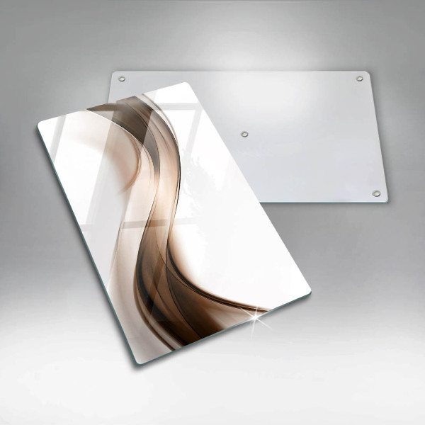 Skleněná deska do kuchyně Abstraktní hnědé čáry