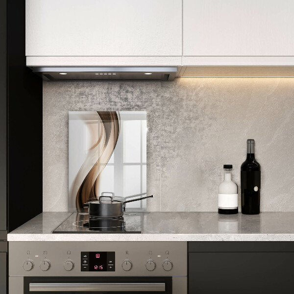 Skleněná deska do kuchyně Abstraktní hnědé čáry