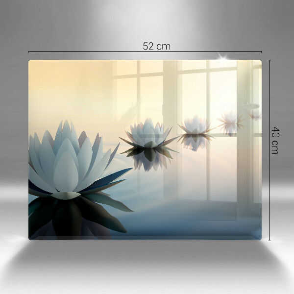 Skleněná deska do kuchyně Květy lilie na vodě