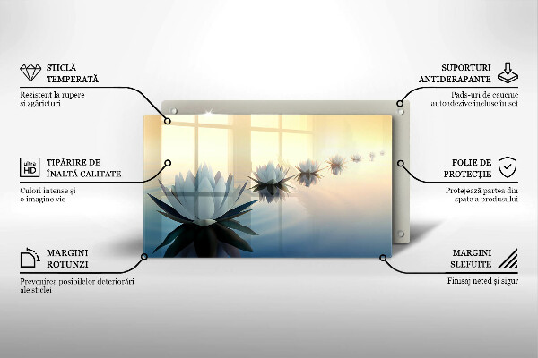 Skleněná deska do kuchyně Květy lilie na vodě