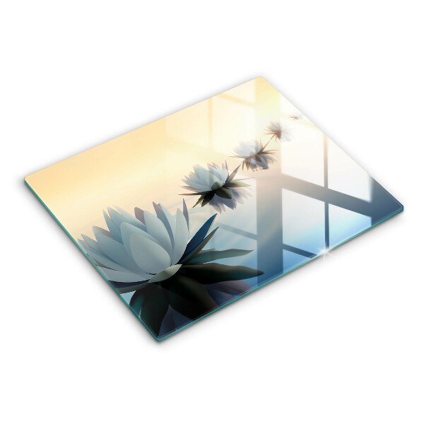 Skleněná deska do kuchyně Květy lilie na vodě