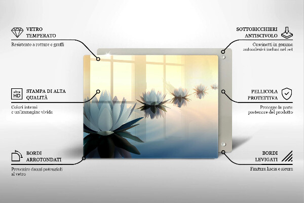 Skleněná deska do kuchyně Květy lilie na vodě