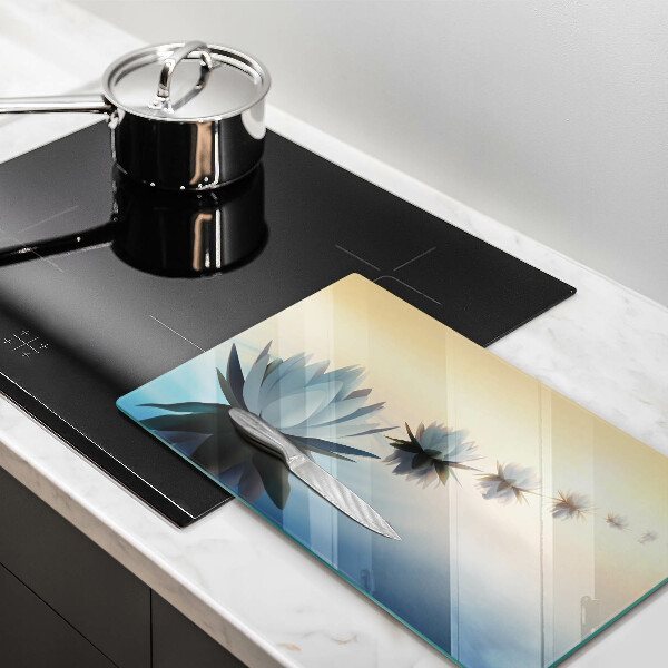 Skleněná deska do kuchyně Květy lilie na vodě