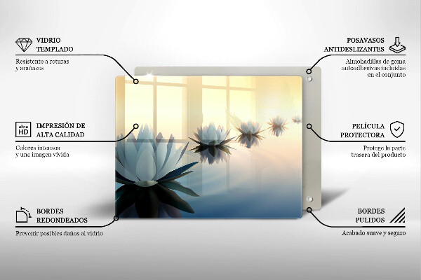 Skleněná deska do kuchyně Květy lilie na vodě