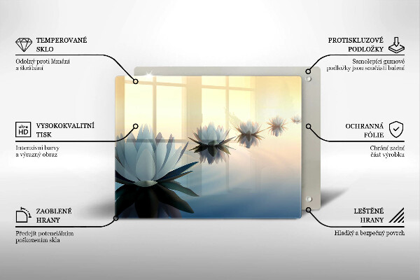 Skleněná deska do kuchyně Květy lilie na vodě