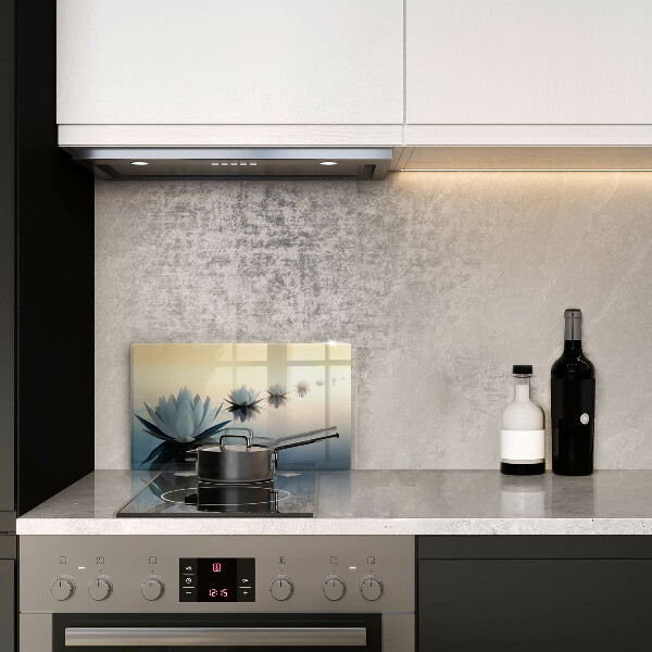 Skleněná deska do kuchyně Květy lilie na vodě