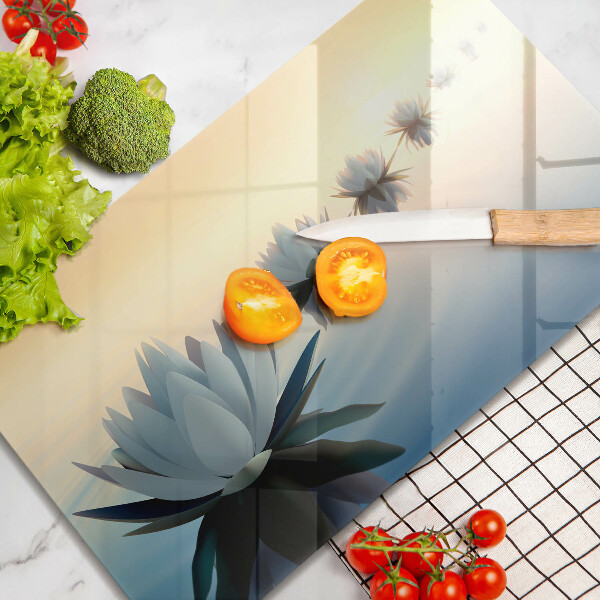 Skleněná deska do kuchyně Květy lilie na vodě