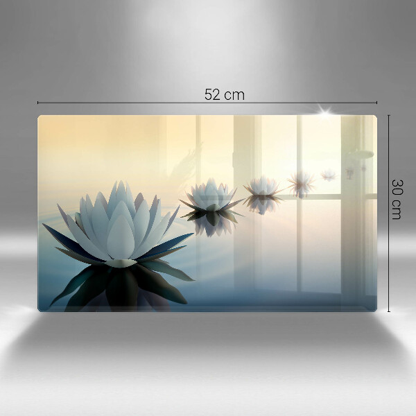 Skleněná deska do kuchyně Květy lilie na vodě