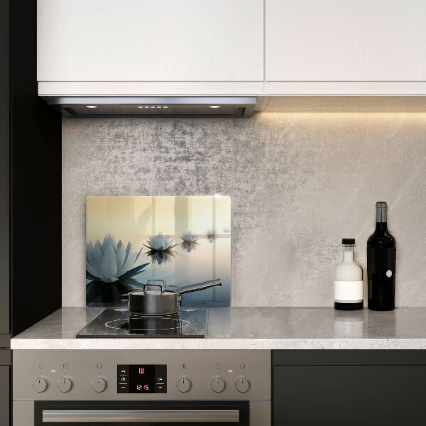 Skleněná deska do kuchyně Květy lilie na vodě