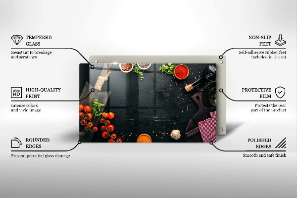 Krájecí prkénko skleněné Cherry rajčata