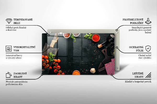 Krájecí prkénko skleněné Cherry rajčata