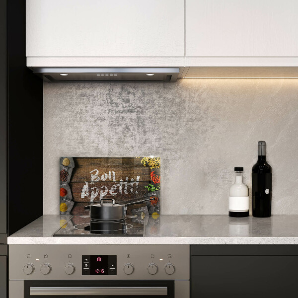 Krájecí prkénko skleněné Nápisové tabule bon appetit