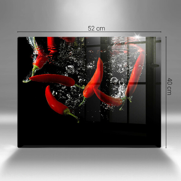 Krájecí prkénko skleněné Chilli papričky ve vodě