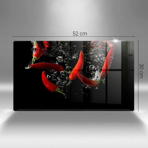 Krájecí prkénko skleněné Chilli papričky ve vodě