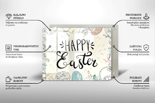 Krájecí prkénko skleněné Happy easter