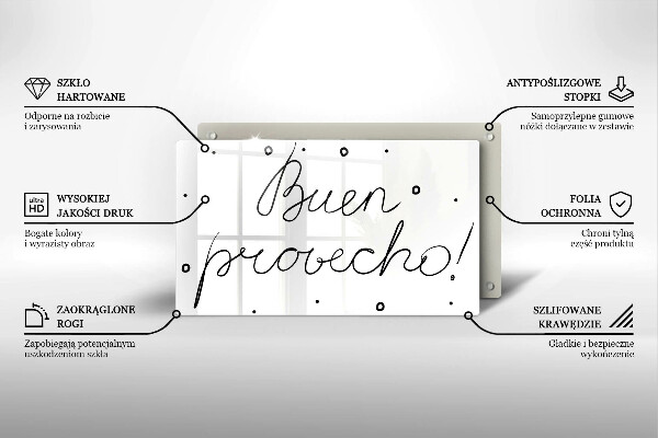 Krájecí prkénko skleněné Buen provecho!