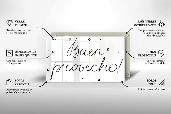 Krájecí prkénko skleněné Buen provecho!