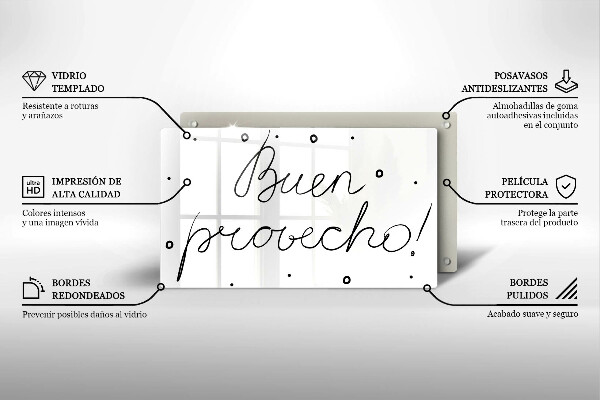Krájecí prkénko skleněné Buen provecho!