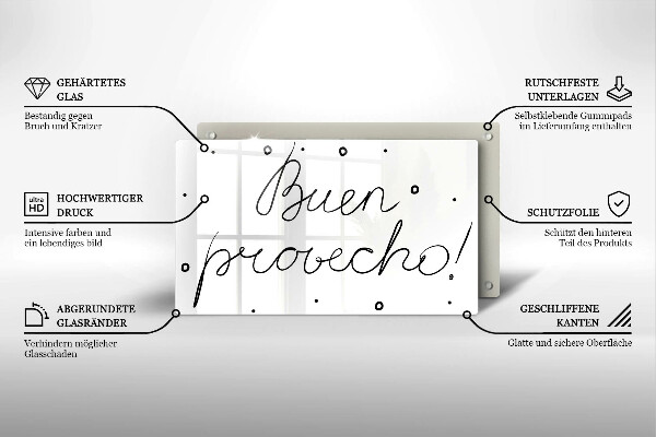 Krájecí prkénko skleněné Buen provecho!