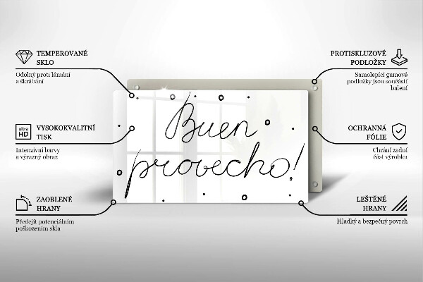 Krájecí prkénko skleněné Buen provecho!