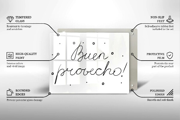 Krájecí prkénko skleněné Buen provecho!