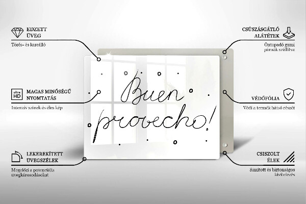 Krájecí prkénko skleněné Buen provecho!