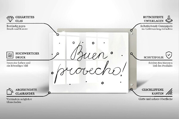 Krájecí prkénko skleněné Buen provecho!