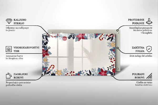 Krájecí prkénko skleněné Vánoční dekorace