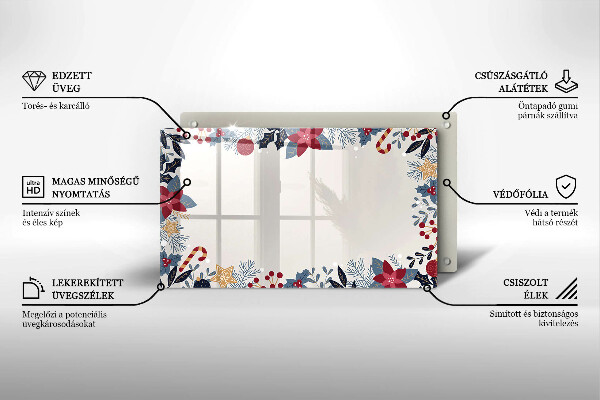 Krájecí prkénko skleněné Vánoční dekorace