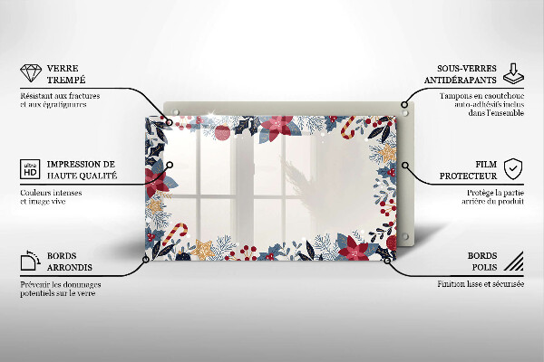 Krájecí prkénko skleněné Vánoční dekorace