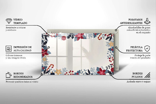 Krájecí prkénko skleněné Vánoční dekorace