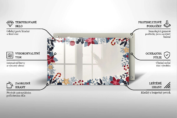 Krájecí prkénko skleněné Vánoční dekorace