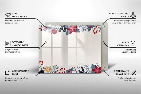 Krájecí prkénko skleněné Vánoční dekorace