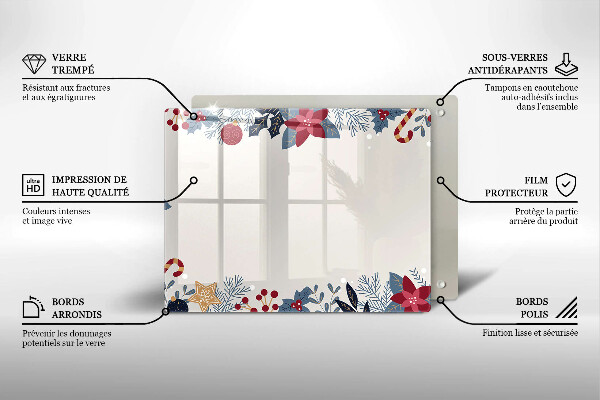 Krájecí prkénko skleněné Vánoční dekorace