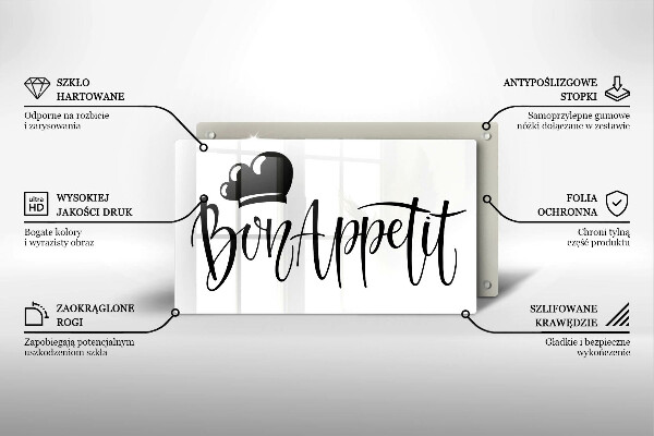 Krájecí prkénko skleněné Bon appetit