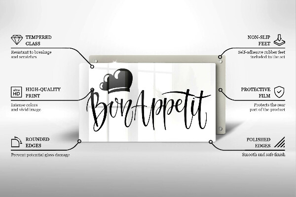 Krájecí prkénko skleněné Bon appetit