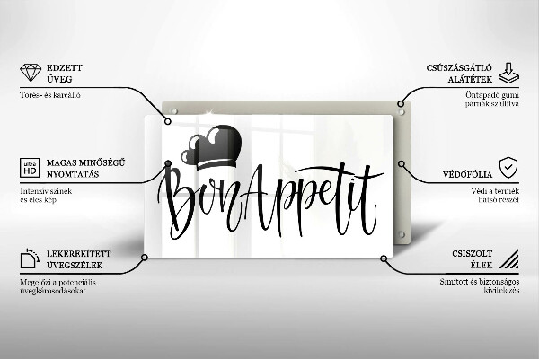Krájecí prkénko skleněné Bon appetit