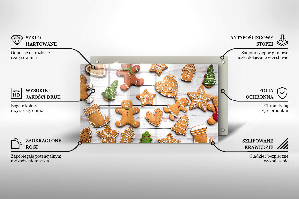 Skleněná deska do kuchyně Vánoční perníčky