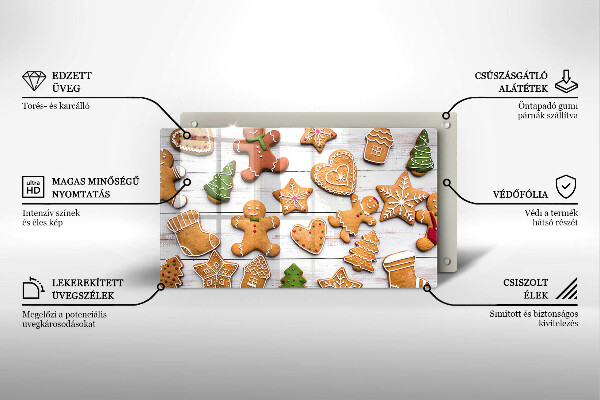 Skleněná deska do kuchyně Vánoční perníčky