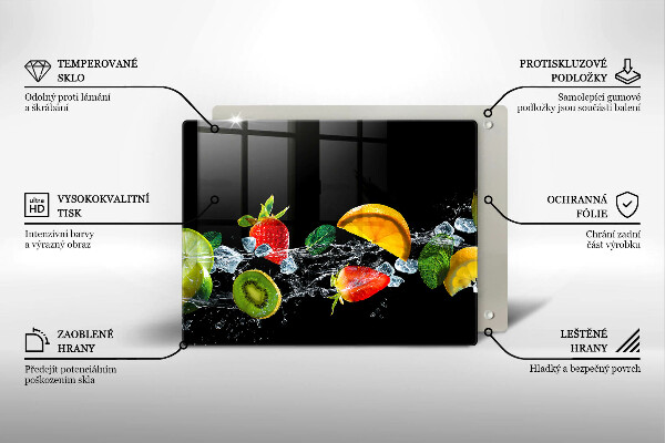 Skleněná deska do kuchyně Ovoce ve vodě