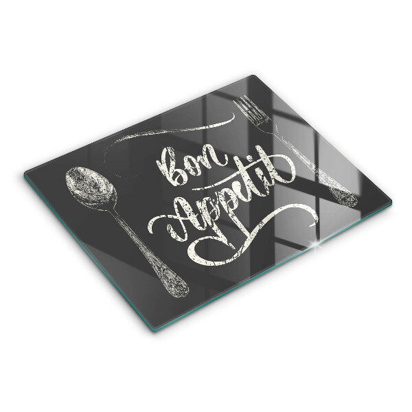 Skleněná deska do kuchyně Bon appetit nápis