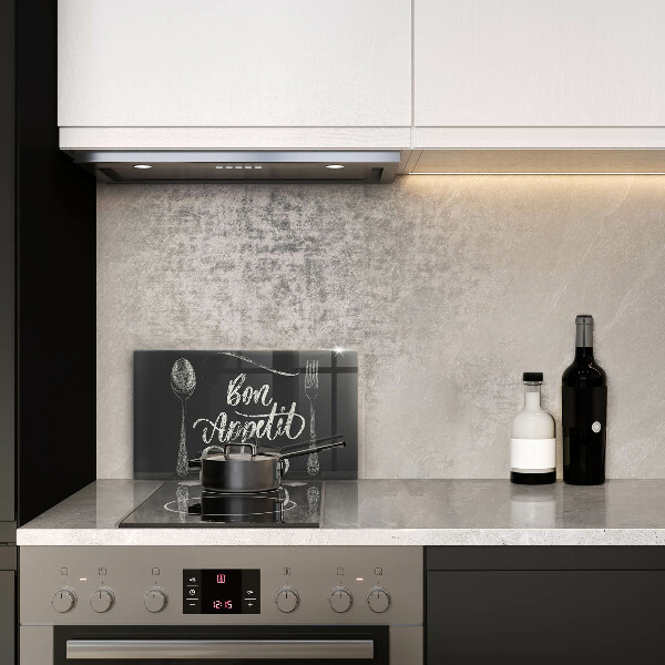 Skleněná deska do kuchyně Bon appetit nápis