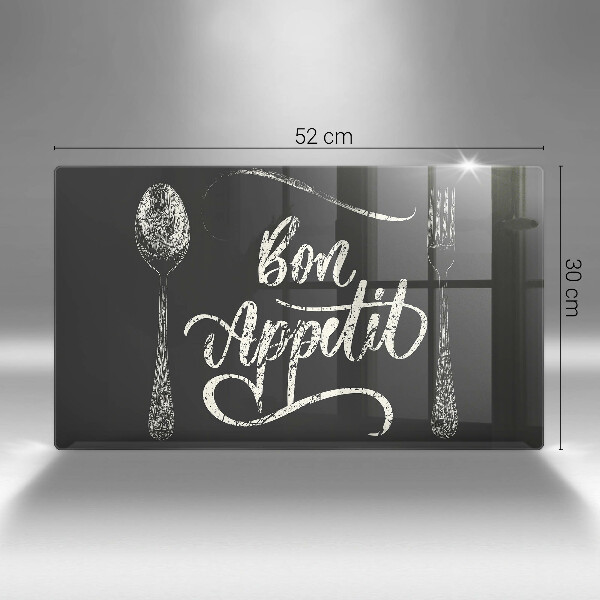 Skleněná deska do kuchyně Bon appetit nápis