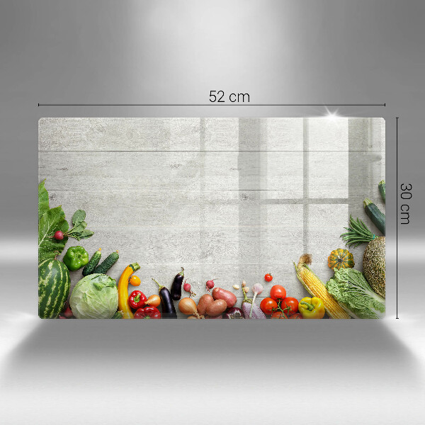 Krájecí prkénko skleněné Zelenina na prknech