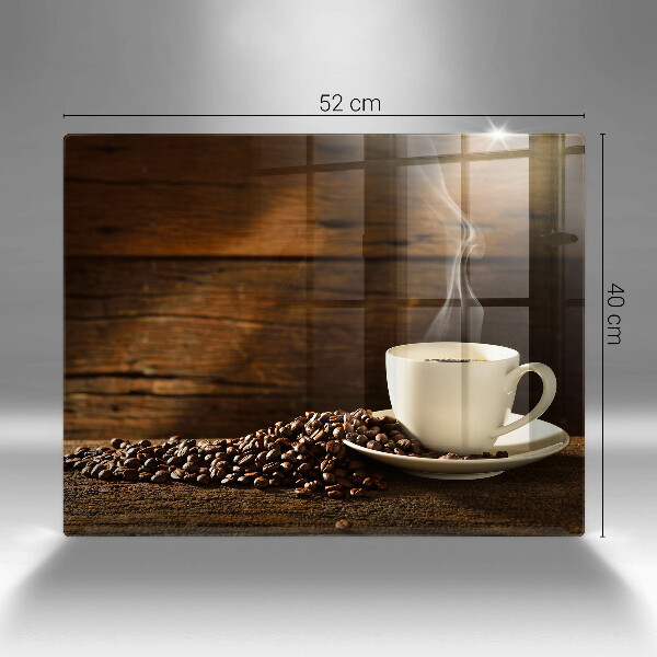 Skleněná deska do kuchyně Dřevěný hrnek na kávu