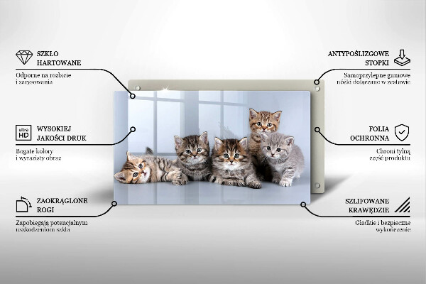 Skleněná deska do kuchyně Sladká koťátka