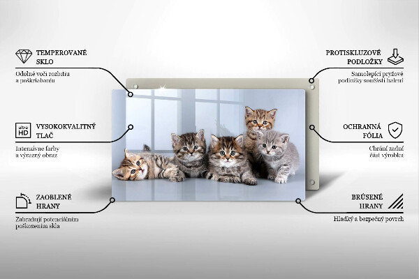 Skleněná deska do kuchyně Sladká koťátka