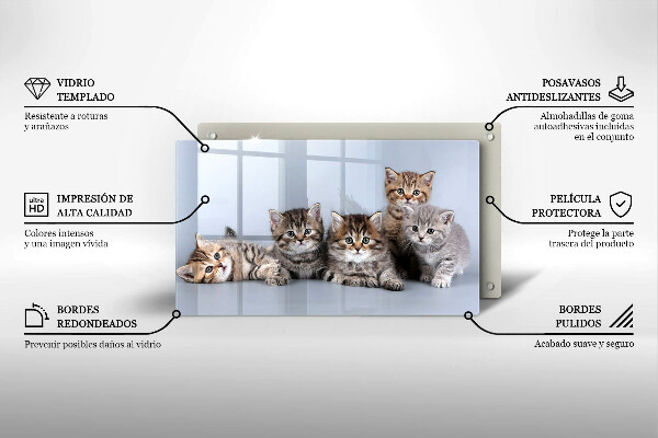 Skleněná deska do kuchyně Sladká koťátka